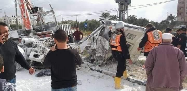 اصابتين خطيرتين بحادث سير جنوب قطاع غزة