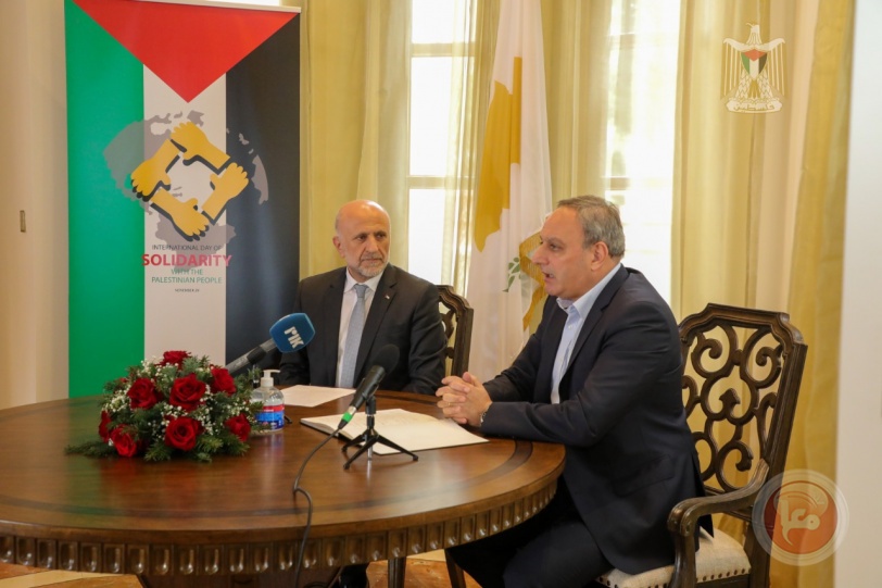 سفارة فلسطين في قبرص تستقبل الوفود المتضامنة في يوم التضامن مع فلسطين