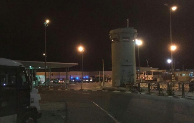 Throwing an explosive device at the Al-Jalama checkpoint, and the perpetrators fled