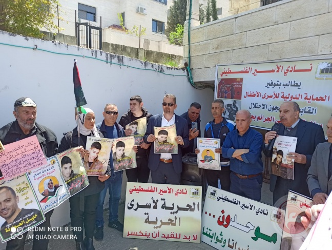 A stand of support for the prisoner Ahmed Manasra in Hebron