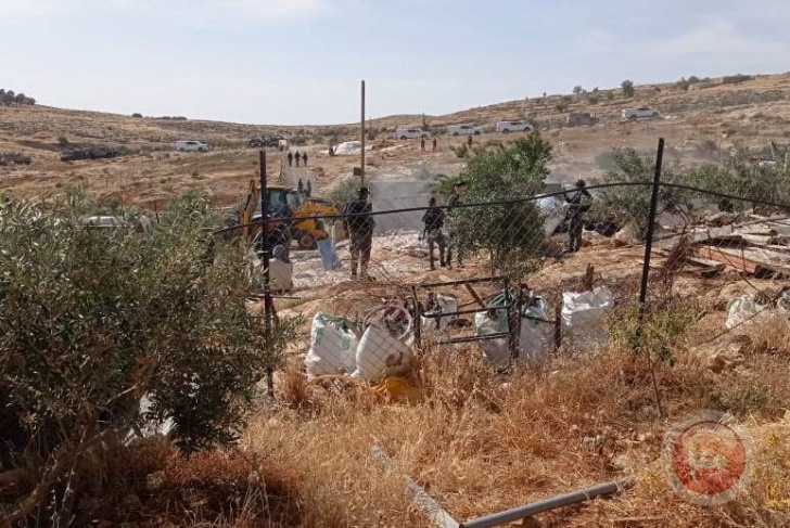 The occupation demolishes houses, rooms and tents south of Hebron