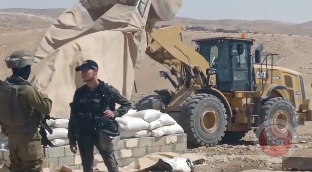 The occupation demolishes residential tents in Masafer Yatta