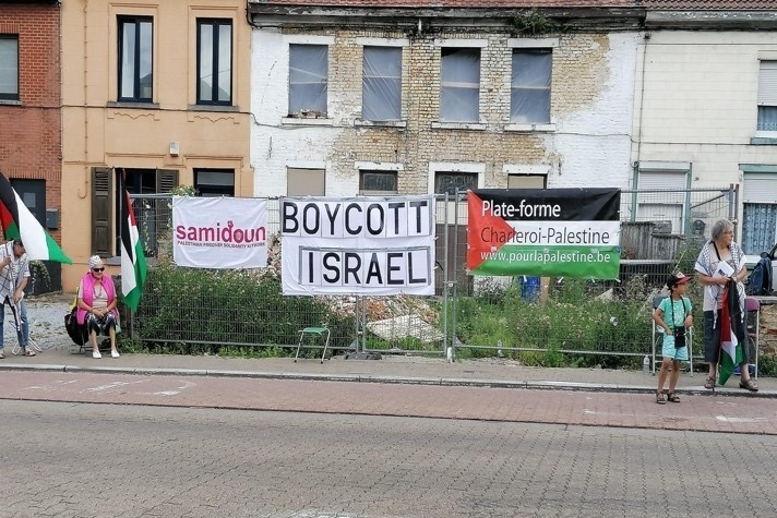 Vigils against the participation of an Israeli team in a bicycle race in Belgium