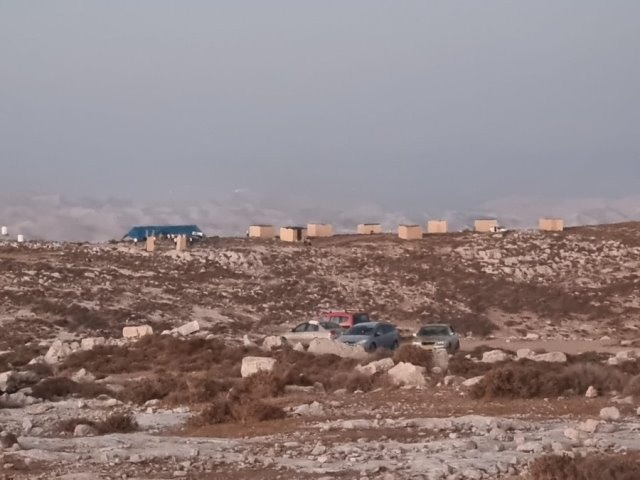 Settlers start excavation work in the village of Birin in Masafer Yatta