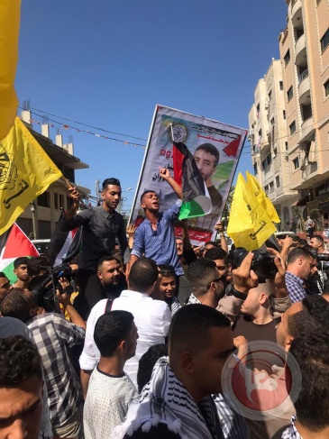 Mass march to Fatah in Gaza in solidarity with the prisoner Nasser Abu Hamid