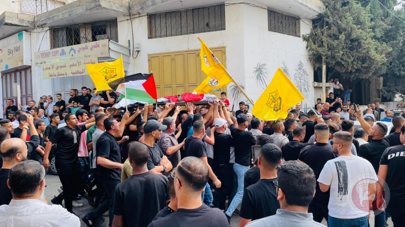 The funeral of the two martyrs, Mahdi Ladawa and Adel Daoud, in Ramallah and Qalqilya