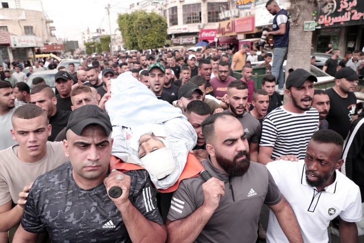 The funeral of the martyr Mahmoud Al-Sous in Jenin camp