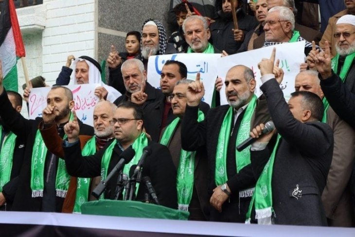 A mass rally for Hamas in Gaza in solidarity with Jerusalem and the West Bank
