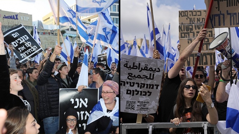Demonstration in Jerusalem today in support of the judicial change plan