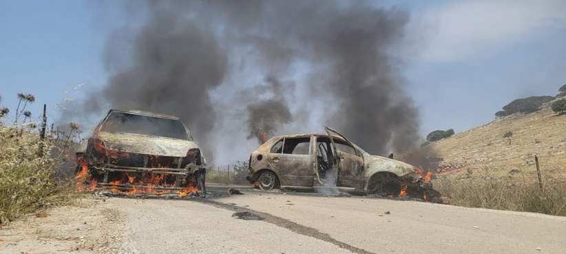 4 bullet wounds, and settlers burn 5 vehicles and 270 bales of straw east of Ramallah