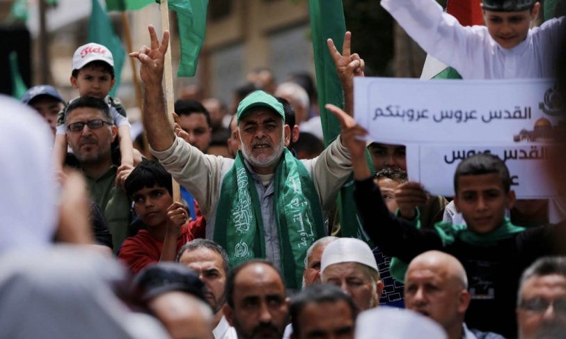 Mass rally for Hamas in Khan Yunis in support of Al-Aqsa Mosque
