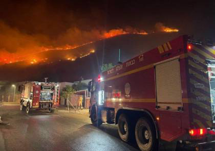 A big fire near Jenin and "Israel"  Manifestation of the settlers