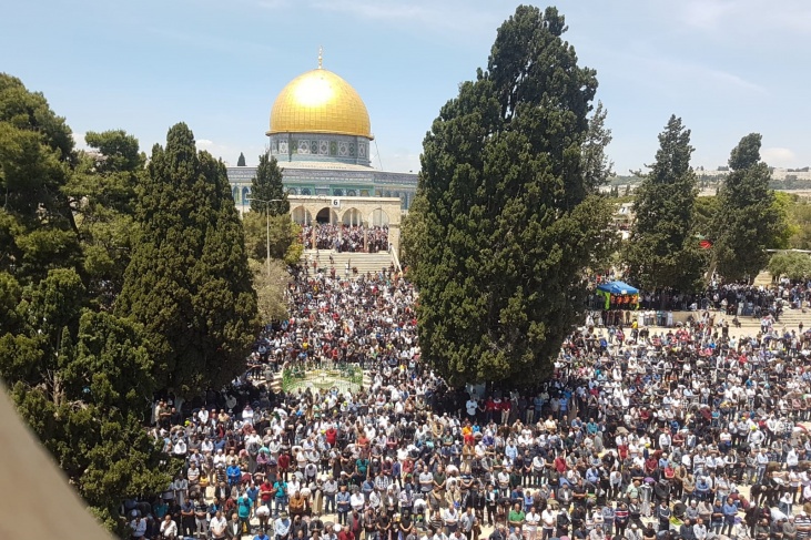 Thousands respond to the call of the “Great Dawn” at Al-Aqsa Mosque
